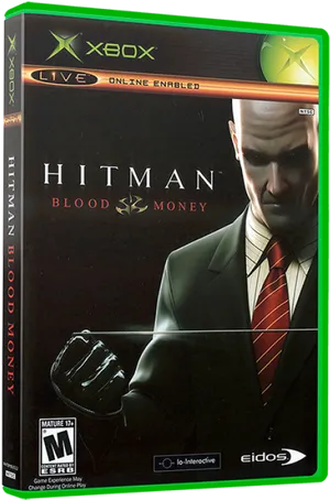 Hitman Blood Money Xbox Game Cover PNG Image