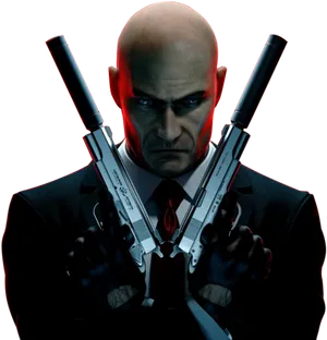 Hitman Dual Silverballers Portrait PNG Image