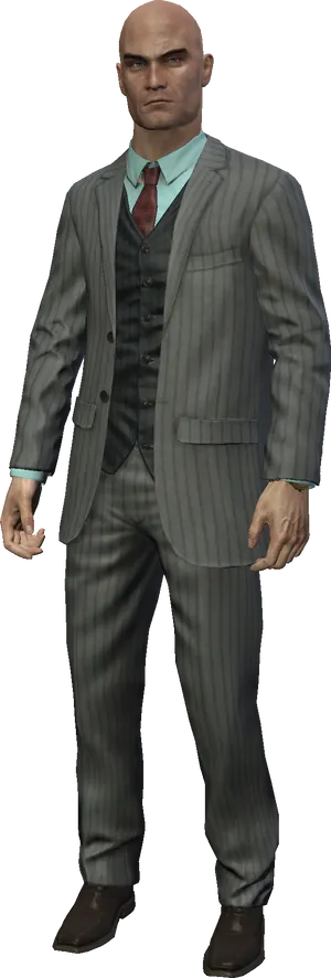 Hitmanin Striped Suit PNG Image