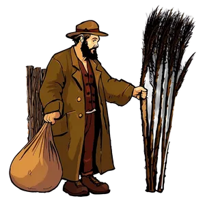 Hobo With Stick And Bundle Png 06242024 PNG Image