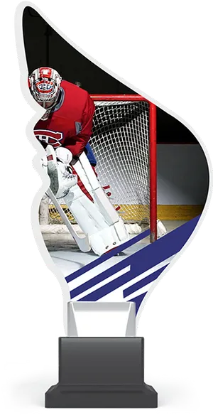 Hockey Goalie Trophy Design PNG Image