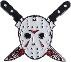 Hockey Maskand Knives Pin PNG Image