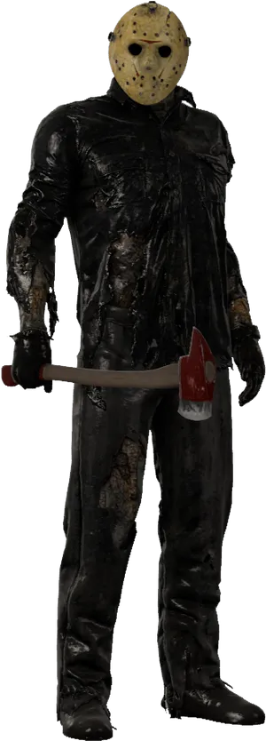 Hockey Masked Horror Figure PNG Image