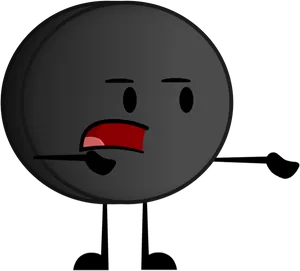 Hockey Puck Character Displeased PNG