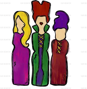 Hocus Pocus Sanderson Sisters Art PNG Image