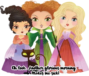 Hocus Pocus Sanderson Sisters Cartoon PNG Image