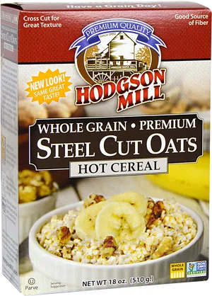 Hodgson Mill Steel Cut Oats Packaging PNG Image