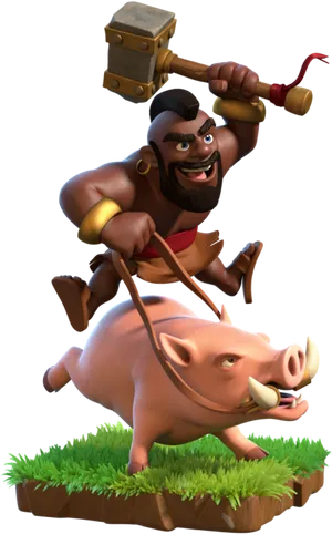 Hog Rider Character Render PNG Image