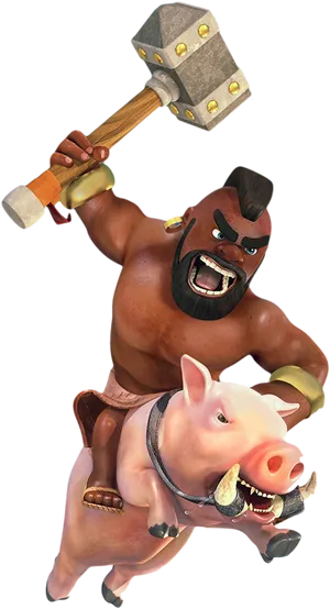 Hog Rider Clash Character PNG Image