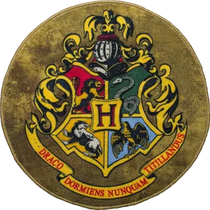 Hogwarts_ Crest_ Embroidery PNG Image