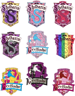 Hogwarts_ House_ Crests_ Collection PNG Image