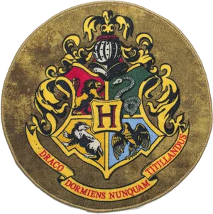 Hogwarts School Crest Embroidery PNG Image