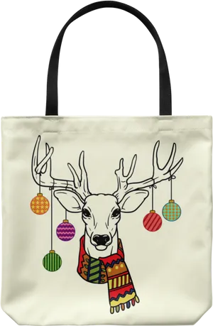 Holiday Deer Tote Bag PNG Image