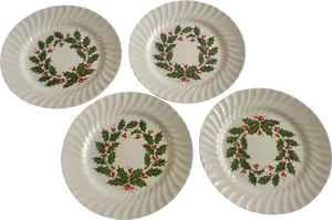 Holiday Dinner Plates Set PNG