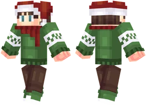 Holiday Elf Minecraft Skin PNG Image