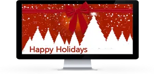 Holiday Greeting Computer Monitor PNG Image