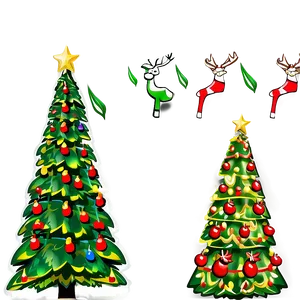 Holiday Season Cartoon Tree Png 06132024 PNG Image