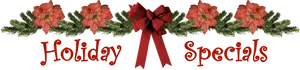 Holiday Specials Bannerwith Red Bow PNG Image