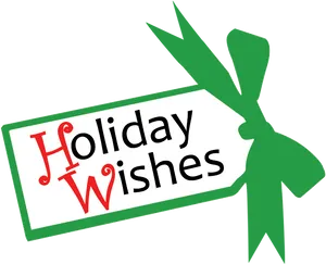 Holiday Wishes Greeting Tag PNG Image