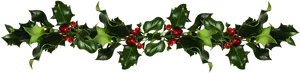 Holly Branch Decoration.png PNG Image