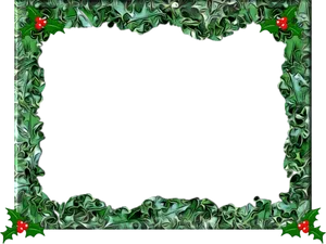 Holly Embellished Christmas Border PNG Image