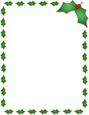 Holly Leaf Christmas Border PNG Image