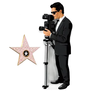 Hollywood Star And Camera Png Qam35 PNG Image