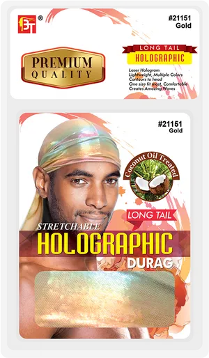 Holographic Durag Packaging PNG Image