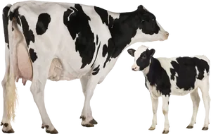 Holstein Cowand Calf PNG Image