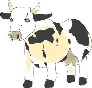 Holstein Friesian Dairy Cow Illustration PNG Image