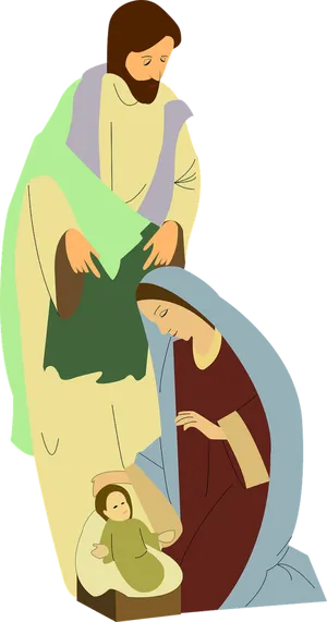 Holy Family Nativity Scene PNG Image