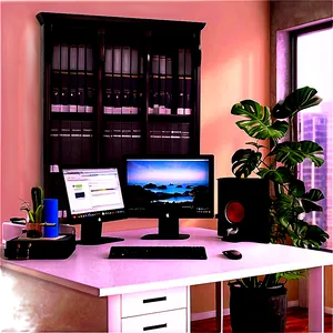 Home Office Room Setup Png Afv24 PNG Image