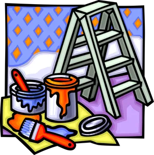 Home Renovation Painting Supplies PNG Image