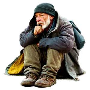 Homeless Man Illustration Png 06132024 PNG Image