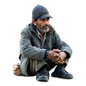 Homeless Man Sitting Png 42 PNG Image