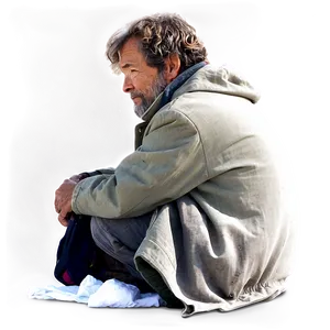 Homeless Man Sitting Png Lrp89 PNG Image