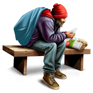 Homeless Man Vector Png 06132024 PNG Image