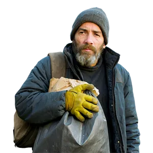 Homeless Man With Bag Png Bsg10 PNG Image