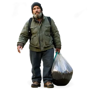 Homeless Man With Bag Png Kyh PNG Image