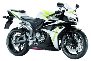 Honda Sportbike White Green Livery PNG Image