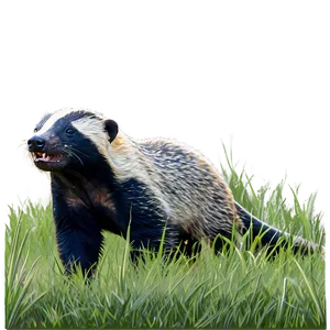 Honey Badger In The Grass Png 06252024 PNG Image