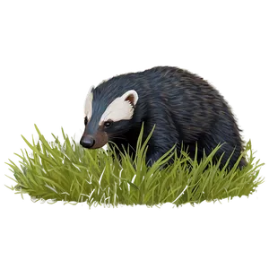 Honey Badger In The Grass Png 06252024 PNG Image