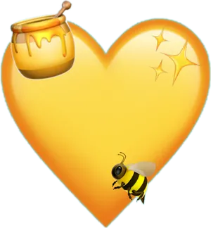 Honey Love Bee Emoji Composition PNG Image