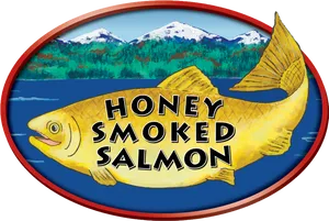 Honey Smoked Salmon Label PNG Image