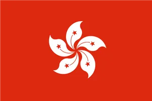 Hong Kong Flag Red Background PNG Image