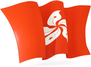 Hong Kong Flag Wavy Design PNG Image