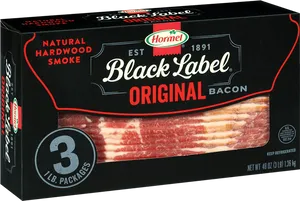 Hormel Black Label Original Bacon Packaging PNG Image