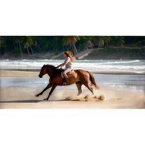 Horse Galloping On Beach Png 06292024 PNG Image