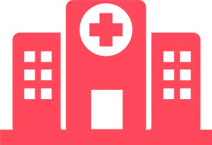 Hospital Icon Red Background PNG Image