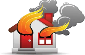 House Fire Graphic PNG Image